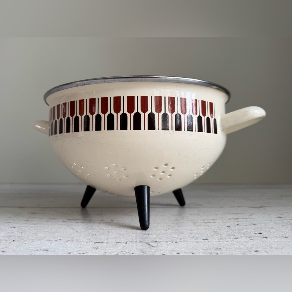 🇮🇹Vintage MCM 70s Colander Strainer by Moneta Italy | Tripod Atomic